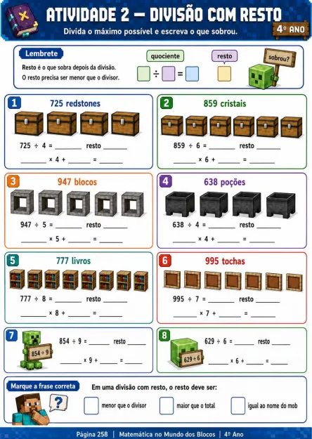 Atividade matemática 4º ano