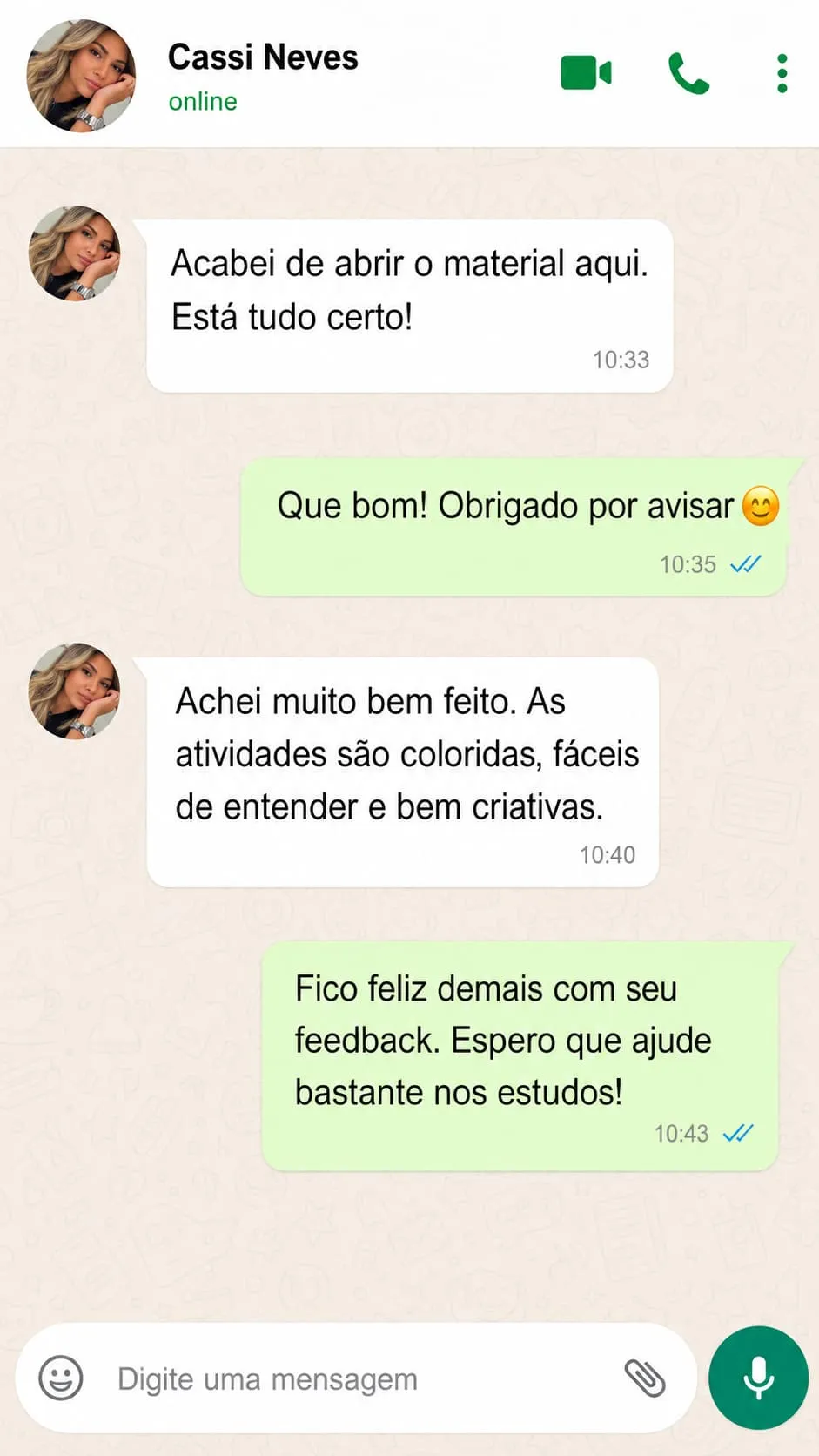 Relato de cliente